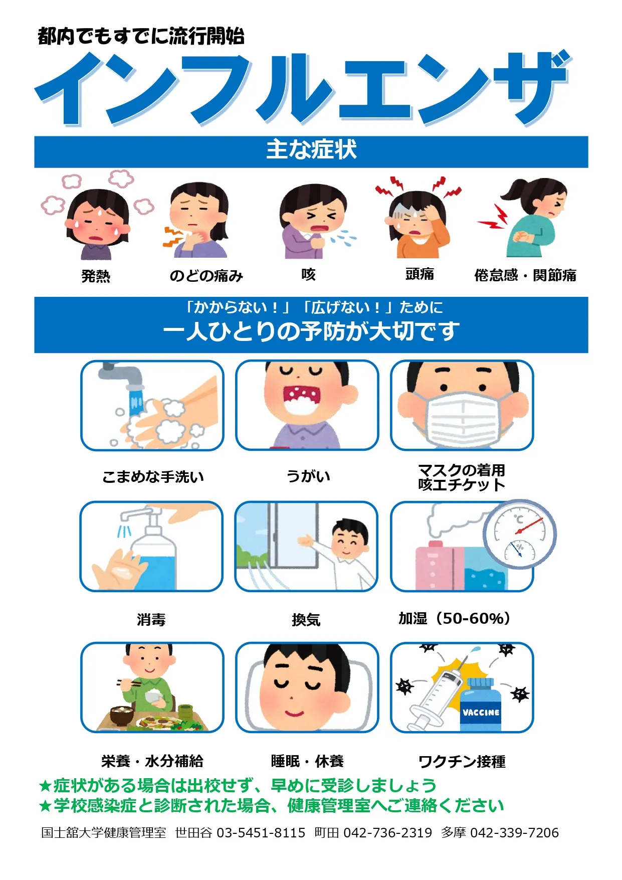 インフルエンザ注意喚起ポスター