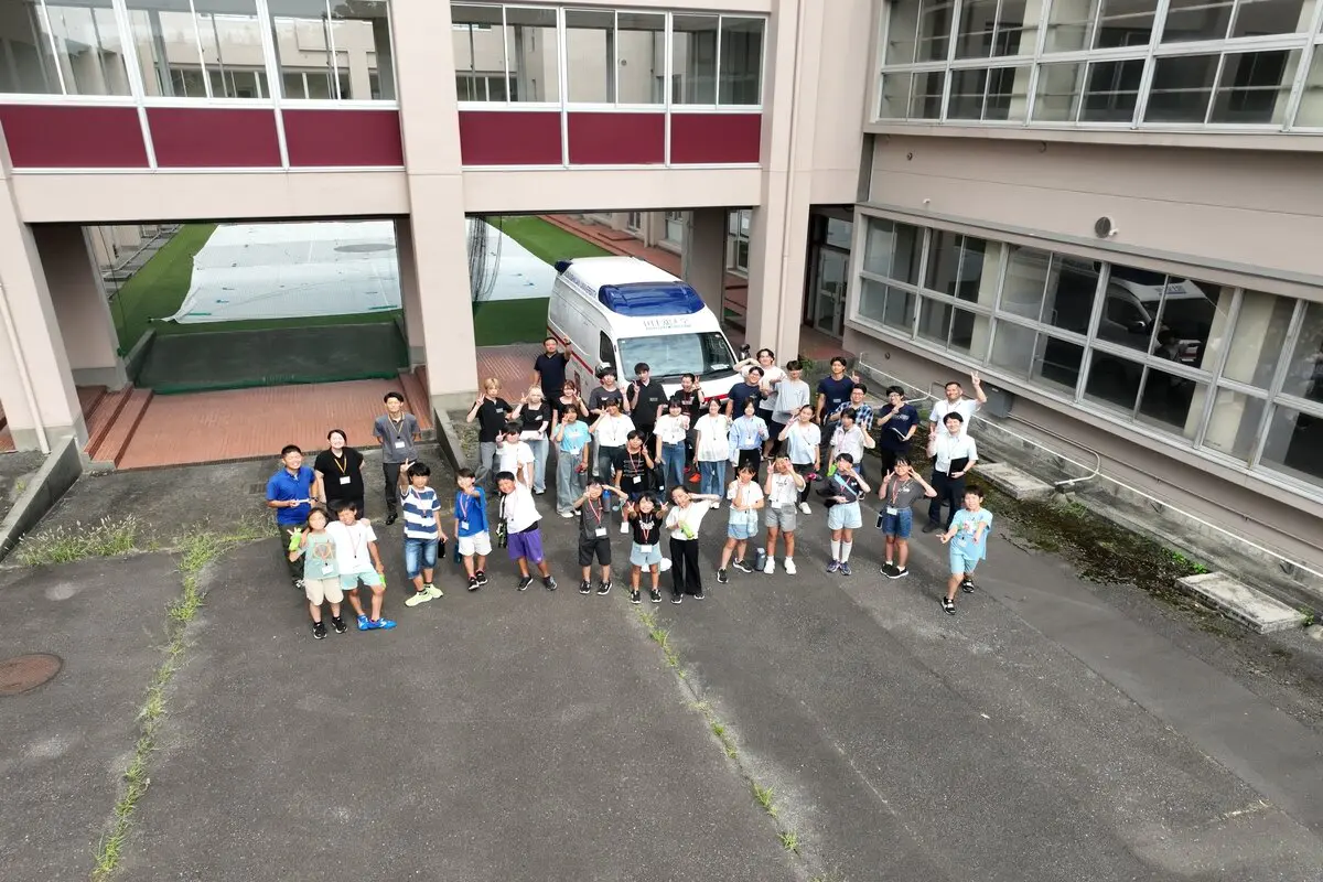 ドローンで撮影した記念写真