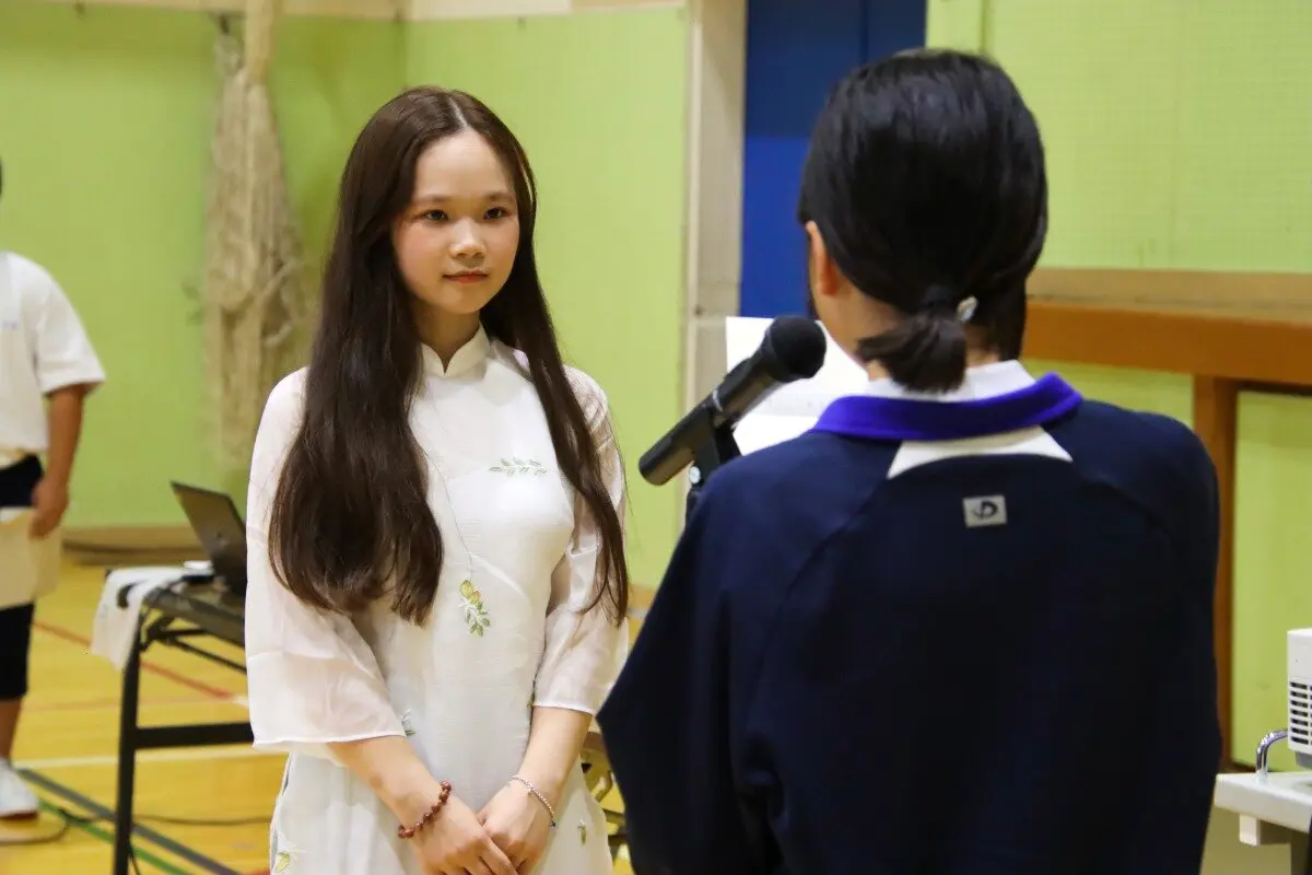 生徒から感謝のメッセージが述べられた