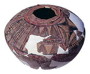 テル・グッバ出土、初期王朝時代の彩文土器
