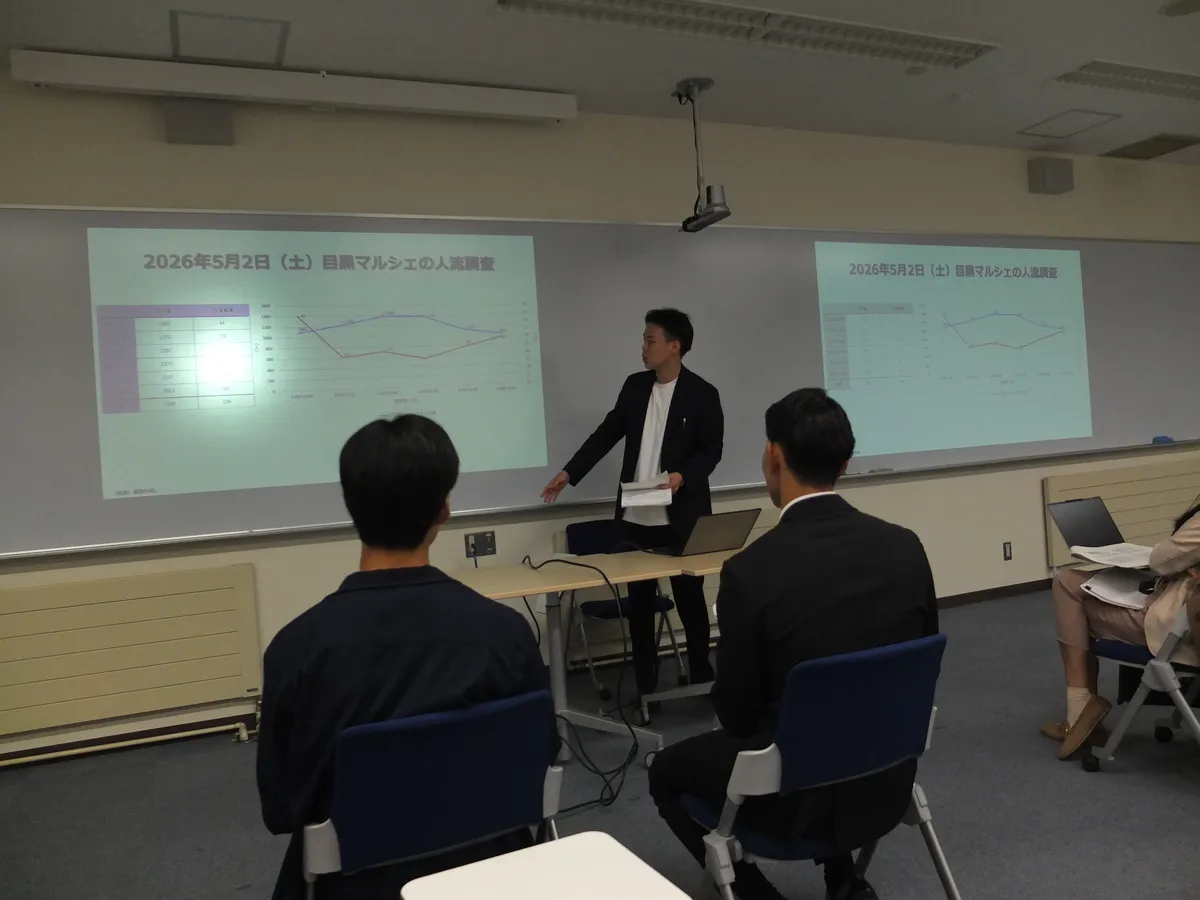 発表する学生