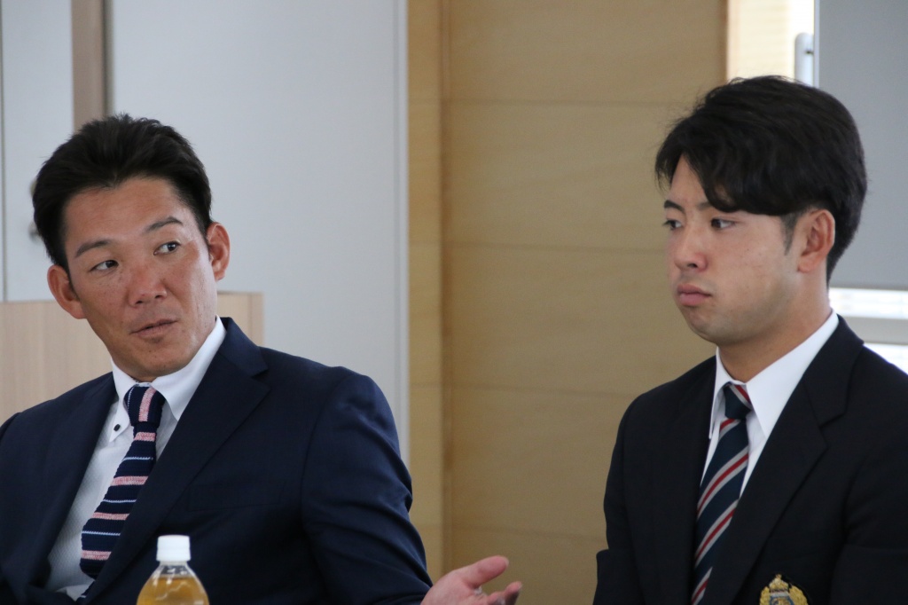 重田選手、辻俊哉監督