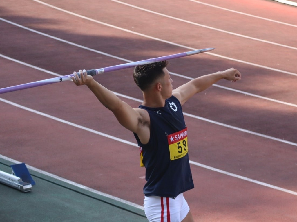 男子やり投で2位に輝いた神谷選手